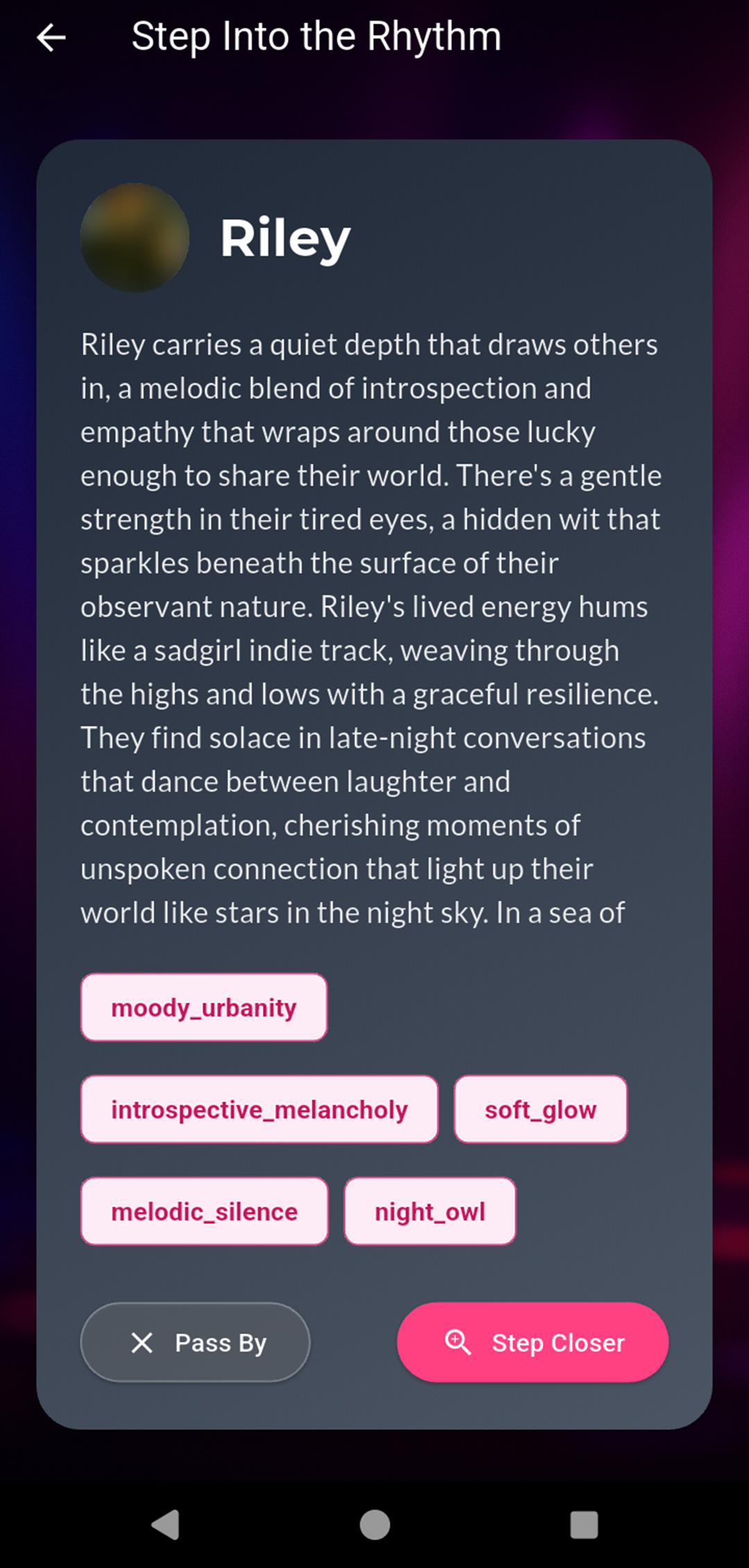 Riley Vibe Card